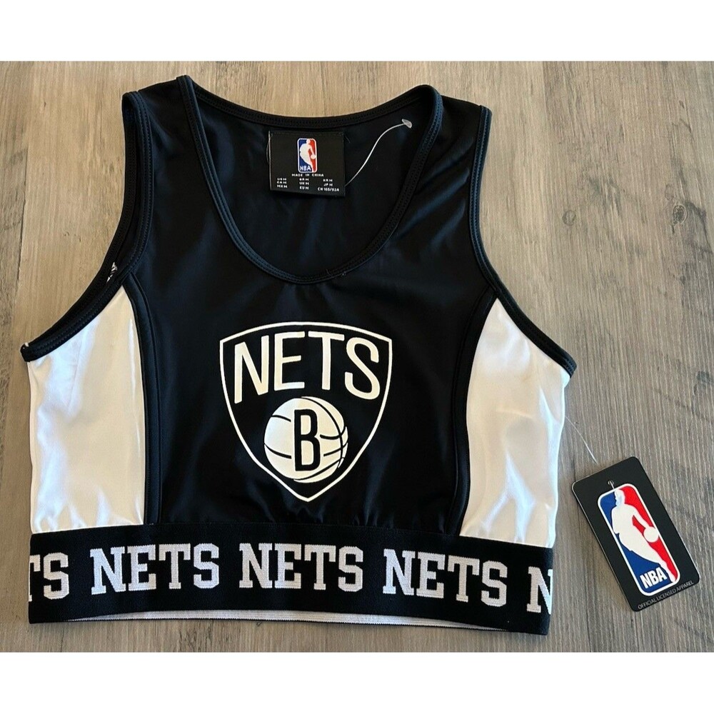 NEW! Hype and Vice Black Brooklyn Nets Cropped Basketball Tank Size M
